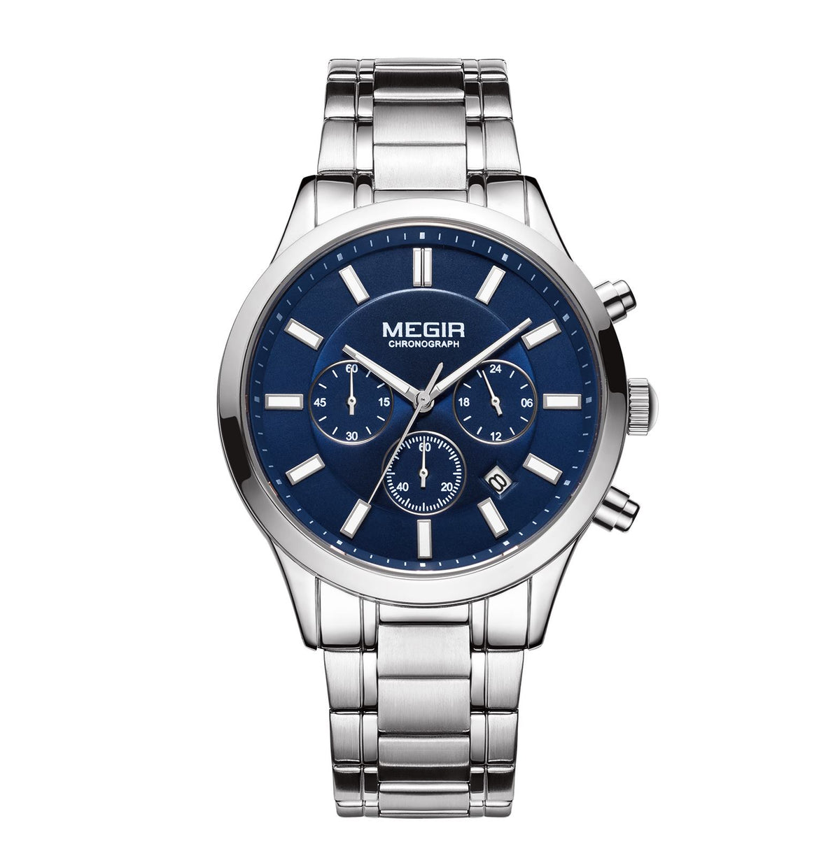 MEGIR Stainless Steel Waterproof Wrist Watches for Men Luminous Chronograph Business Quartz Men's Casual Clock Reloj Hombre 2150