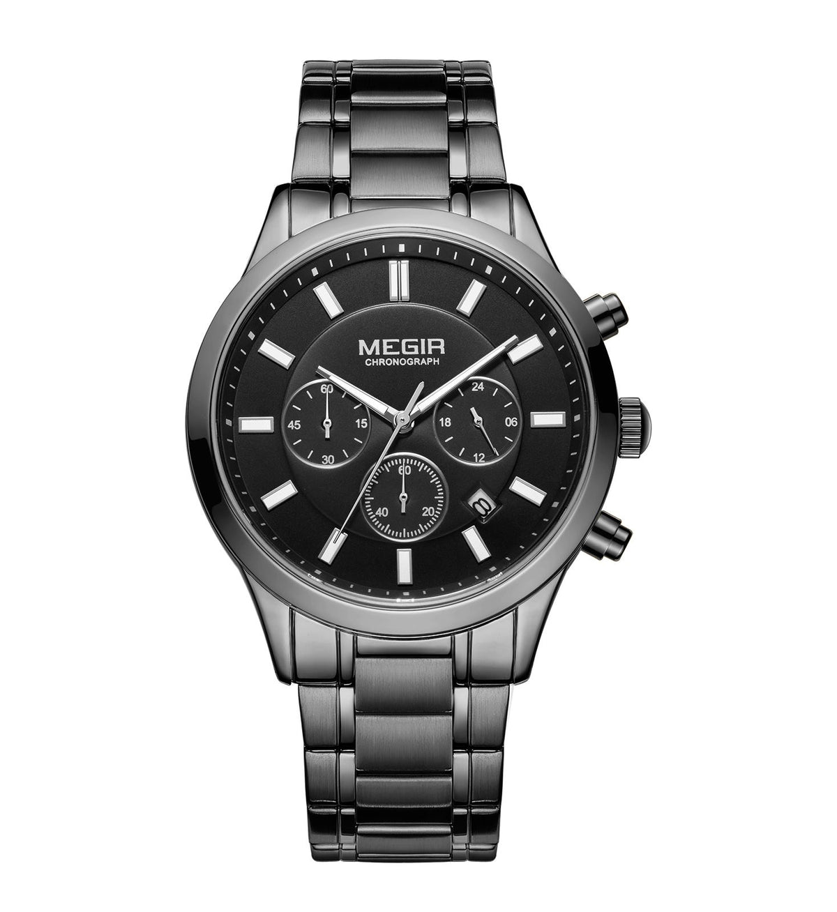 MEGIR Stainless Steel Waterproof Wrist Watches for Men Luminous Chronograph Business Quartz Men's Casual Clock Reloj Hombre 2150