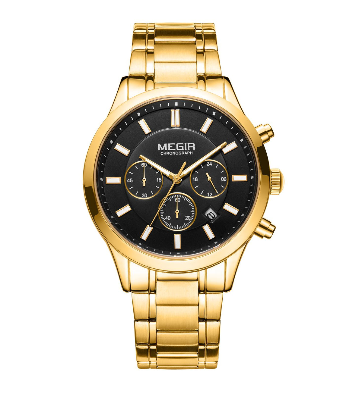 MEGIR Stainless Steel Waterproof Wrist Watches for Men Luminous Chronograph Business Quartz Men's Casual Clock Reloj Hombre 2150