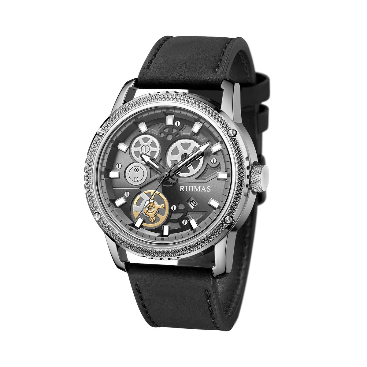 RUIMAS Relogio Masculino Luxury Leather Band Quartz Wristwatch Men Big Dial Moda Watches Waterproof Sport Military Reloj Hombre 306