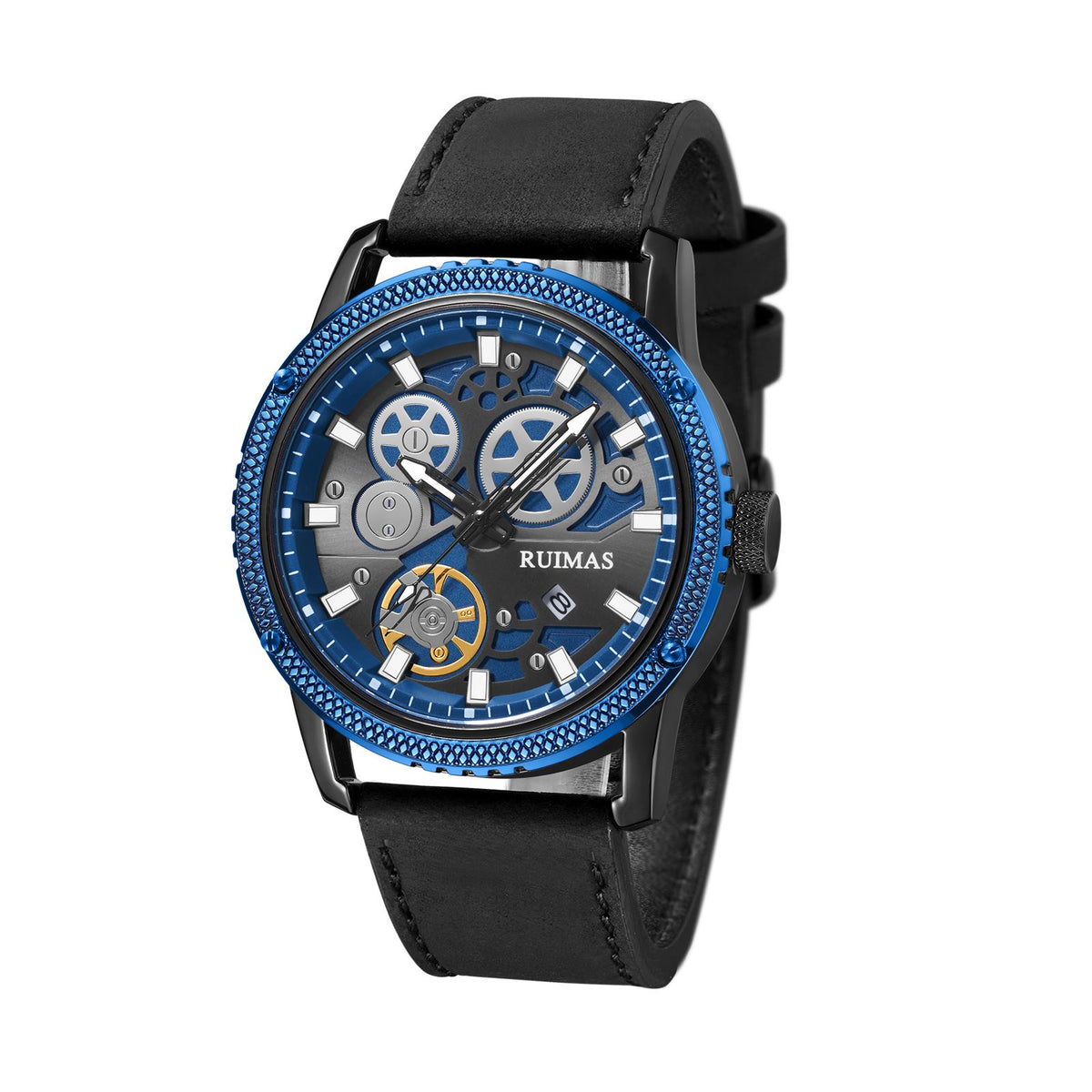 RUIMAS Relogio Masculino Luxury Leather Band Quartz Wristwatch Men Big Dial Moda Watches Waterproof Sport Military Reloj Hombre 306