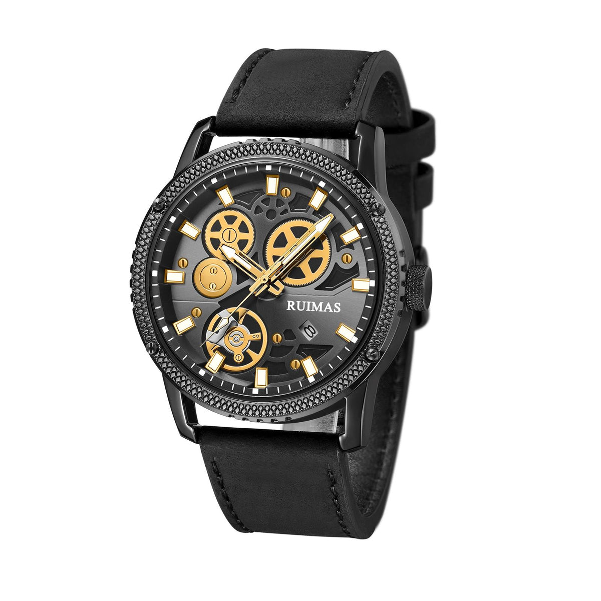 RUIMAS Relogio Masculino Luxury Leather Band Quartz Wristwatch Men Big Dial Moda Watches Waterproof Sport Military Reloj Hombre 306