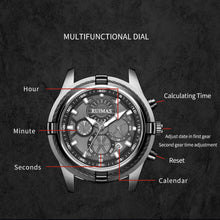 RUIMAS Top Luxury Quartz Wristwatches Men Silicone Large Dial  Military Sports Watches Waterproof Luminous Date Reloj Hombre 311