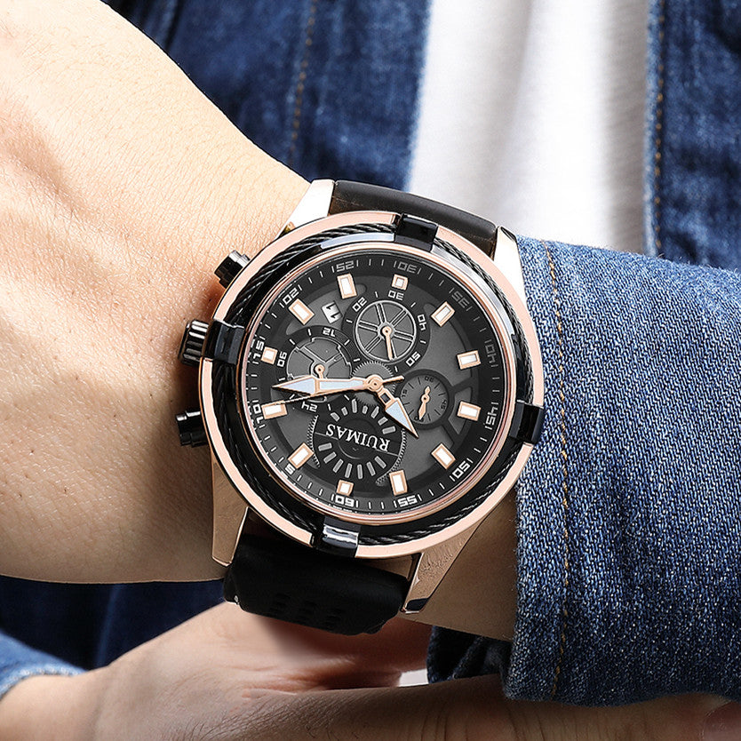 RUIMAS Top Luxury Quartz Wristwatches Men Silicone Large Dial  Military Sports Watches Waterproof Luminous Date Reloj Hombre 311