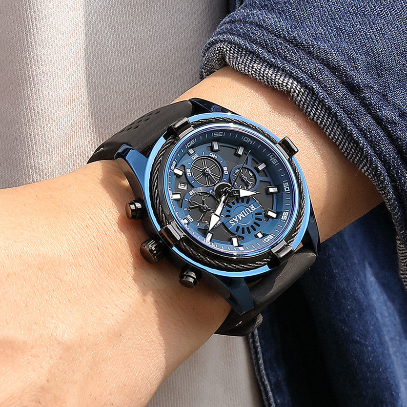 RUIMAS Top Luxury Quartz Wristwatches Men Silicone Large Dial  Military Sports Watches Waterproof Luminous Date Reloj Hombre 311