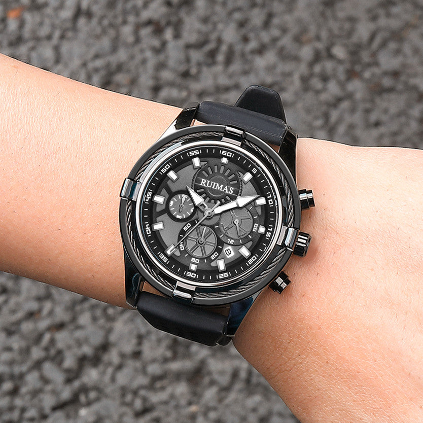 RUIMAS Top Luxury Quartz Wristwatches Men Silicone Large Dial  Military Sports Watches Waterproof Luminous Date Reloj Hombre 311