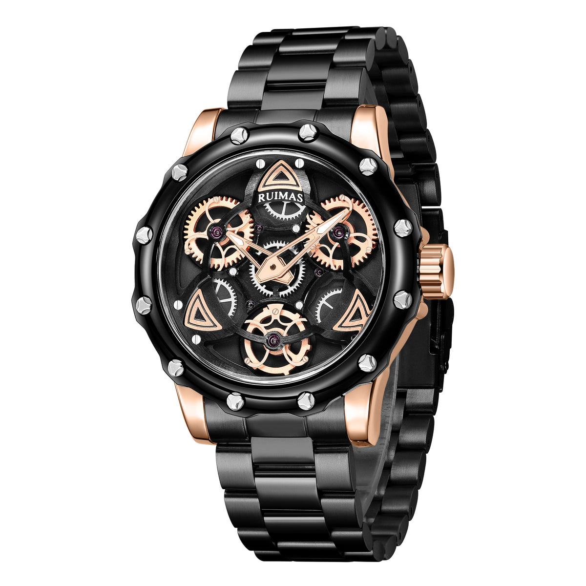 RUIMAS Quartz Watches Men's Business Wristwatch Waterproof Male Clock Chronograph Stainless Steel Casual Watch reloj hombre 331