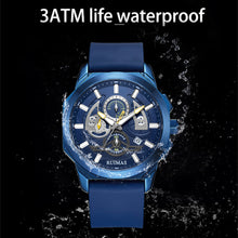 RUIMAS Sports Watches for Men Casual Luxury Quartz Wristwatch Calendar Luminous Silicone Chronograph Clock reloj hombre 581