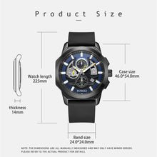 RUIMAS Sports Watches for Men Casual Luxury Quartz Wristwatch Calendar Luminous Silicone Chronograph Clock reloj hombre 581