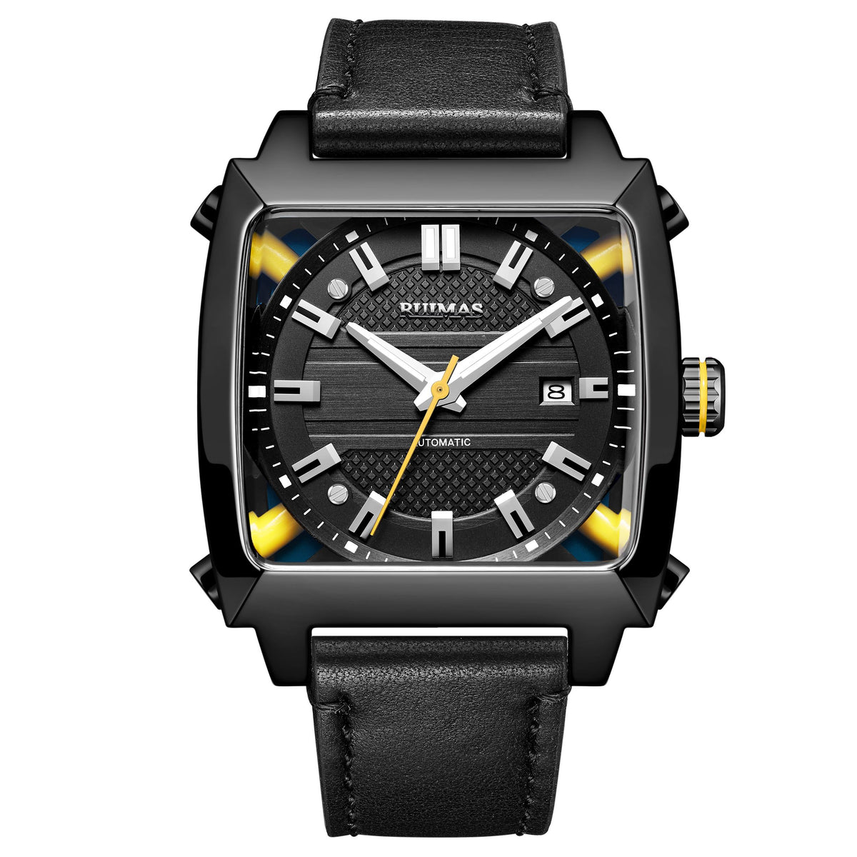 RUIMAS Men's Watches Luxury Automatic Mechanical Wrist Watches Calendar Sapphire Leather Chronograph for Man Reloj Hombre 6763