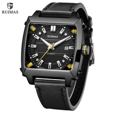 RUIMAS Men's Watches Luxury Automatic Mechanical Wrist Watches Calendar Sapphire Leather Chronograph for Man Reloj Hombre 6763