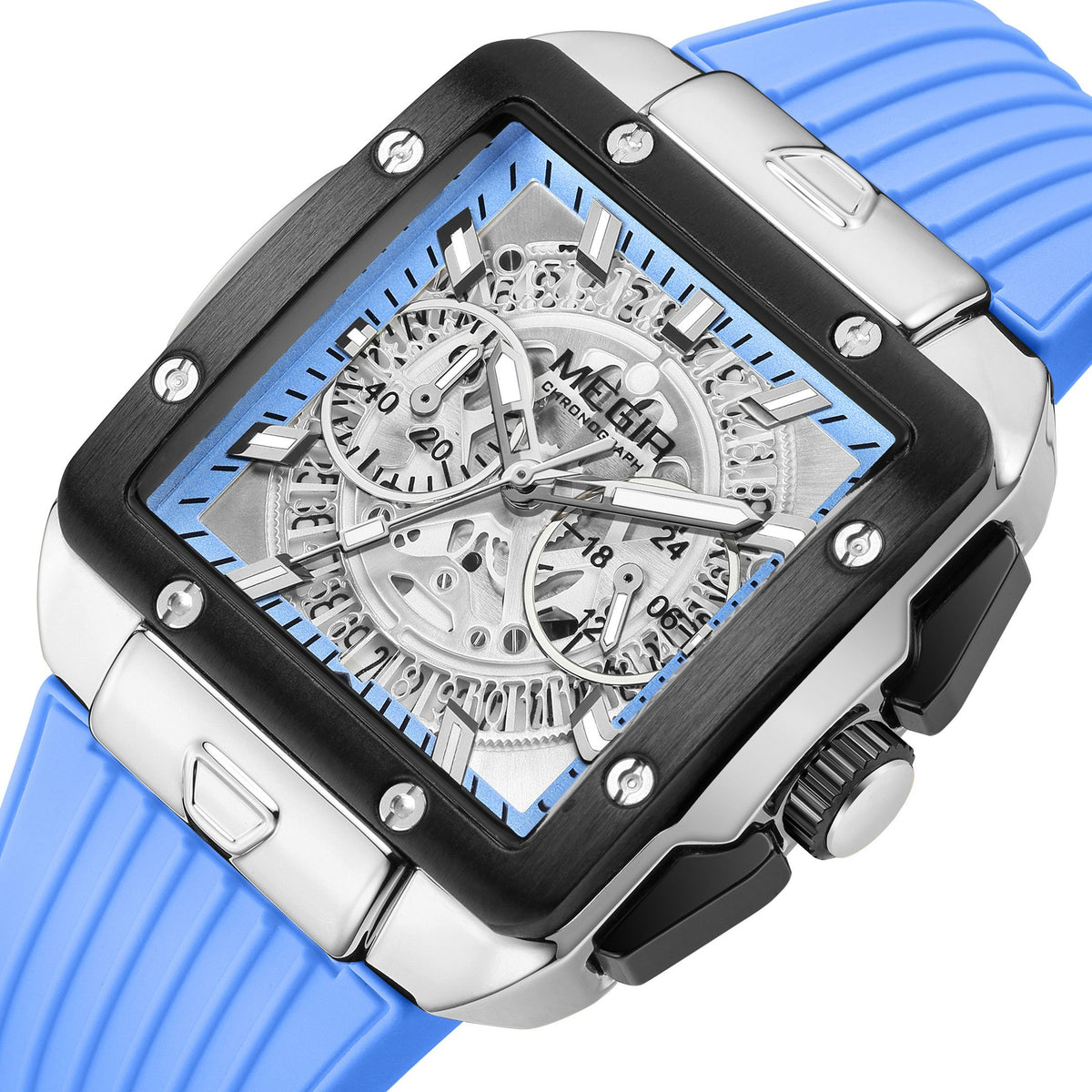 MEGIR Watch for Men Luxury Sport Quartz Wristwatch with Silicone Band Luminous Hands Date Male Chronograph Clock Reloj Hombre 2228