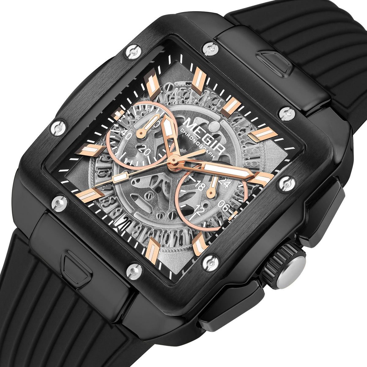 MEGIR Watch for Men Luxury Sport Quartz Wristwatch with Silicone Band Luminous Hands Date Male Chronograph Clock Reloj Hombre 2228