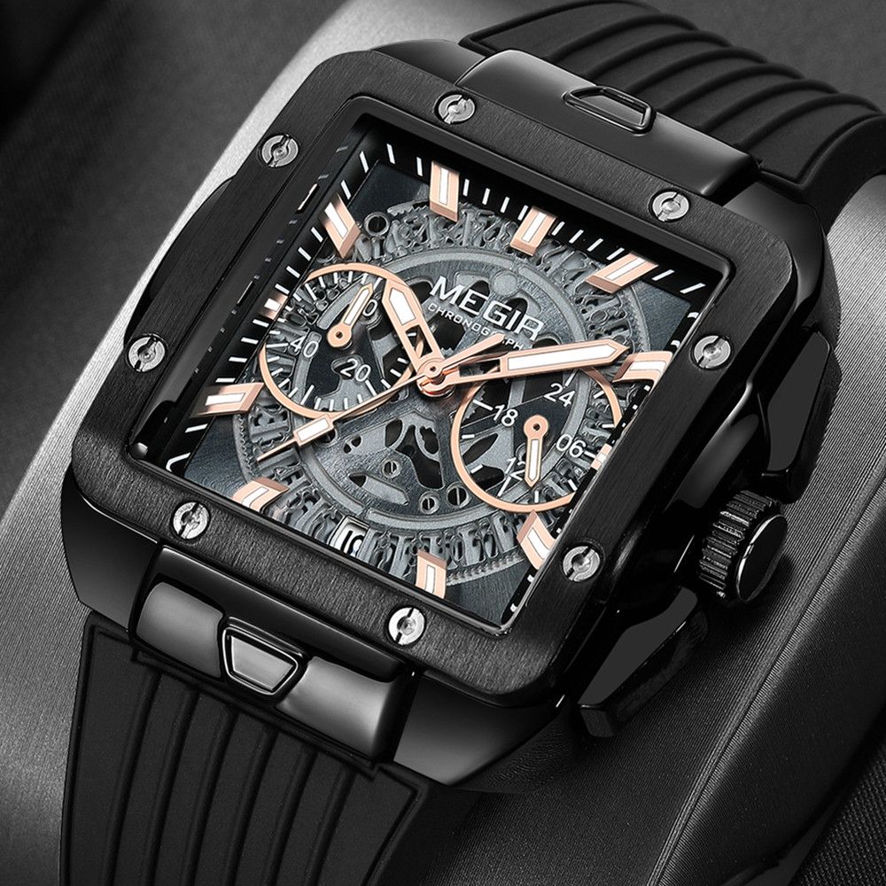 MEGIR Watch for Men Luxury Sport Quartz Wristwatch with Silicone Band Luminous Hands Date Male Chronograph Clock Reloj Hombre 2228