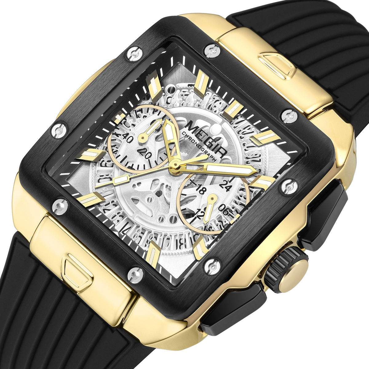 MEGIR Watch for Men Luxury Sport Quartz Wristwatch with Silicone Band Luminous Hands Date Male Chronograph Clock Reloj Hombre 2228