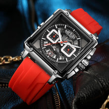 MEGIR Sport Watches for Men Waterproof Quartz Military Wristwatches Square Dial Male Chronograph Watch 24-hour Reloj Hombre 2233