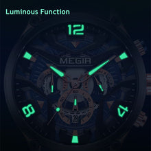 MEGIR Chronograph Luxury Men Quartz Military Watches Silicone Strap Waterproof Man Sport Wristwatch Date Clock Reloj Hombre 2222