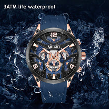 MEGIR Chronograph Luxury Men Quartz Military Watches Silicone Strap Waterproof Man Sport Wristwatch Date Clock Reloj Hombre 2222