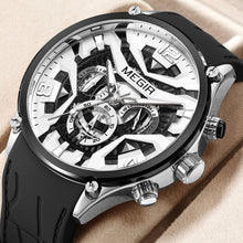MEGIR Chronograph Luxury Men Quartz Military Watches Silicone Strap Waterproof Man Sport Wristwatch Date Clock Reloj Hombre 2222