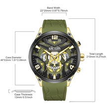 MEGIR Chronograph Luxury Men Quartz Military Watches Silicone Strap Waterproof Man Sport Wristwatch Date Clock Reloj Hombre 2222