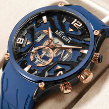 MEGIR Chronograph Luxury Men Quartz Military Watches Silicone Strap Waterproof Man Sport Wristwatch Date Clock Reloj Hombre 2222