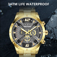 MEGIR Stainless Steel Bracelet Watch for Men Luxury Business Casual Quartz Wristwatch Date Clock Chronograph Big Dial Reloj Hombre 2221