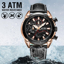 MEGIR Luxury Brand Military Sport Watches for Men Leather Strap Quartz Wristwatch Waterproof Date Chronograph Reloj Hombre 2065