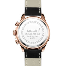 MEGIR Luxury Sport Watches for Men Waterproof Quartz Wrist Watch Chronograph Leather Military Wristwatch Clock Reloj Hombre 2070