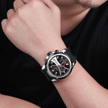 MEGIR Chronograph Luxury Brand Men Sports Watches Silicone Strap Quartz Casual Wristwatch Waterproof Calendar Reloj Hombre 2086