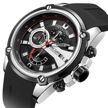 MEGIR Chronograph Luxury Brand Men Sports Watches Silicone Strap Quartz Casual Wristwatch Waterproof Calendar Reloj Hombre 2086