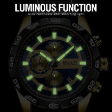 MEGIR Fashion Men's Watch Multifunctional Casual Sport Wristwatch Waterproof Luminous Male Quartz Chronograph Reloj Hombre 2096