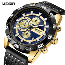 MEGIR Fashion Men's Watch Multifunctional Casual Sport Wristwatch Waterproof Luminous Male Quartz Chronograph Reloj Hombre 2096