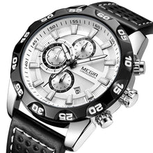 MEGIR Fashion Men's Watch Multifunctional Casual Sport Wristwatch Waterproof Luminous Male Quartz Chronograph Reloj Hombre 2096