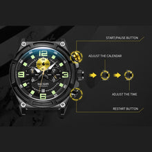 MEGIR Chronograph Luxury Military Sport Watches for Men Waterproof Calendar Silicone Man Quartz Wristwatch Reloj Hombre 2116
