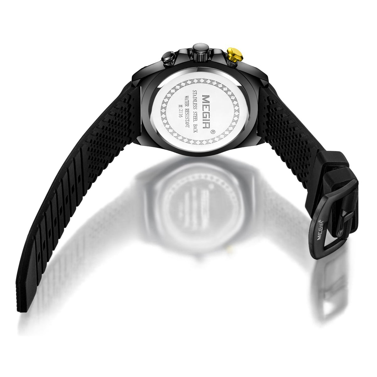 MEGIR Chronograph Luxury Military Sport Watches for Men Waterproof Calendar Silicone Man Quartz Wristwatch Reloj Hombre 2116