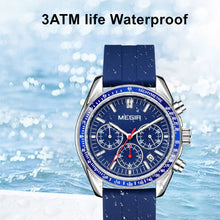 MEGIR Analog Quartz Wrist Watch Chronograph Luminous Business Sport Watches with Silicone Strap Calendar Man Clock Reloj Hombre 8105