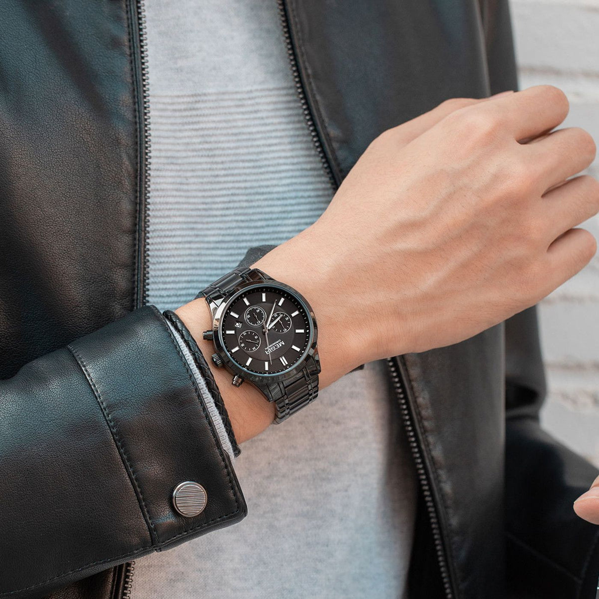 MEGIR Stainless Steel Waterproof Wrist Watches for Men Luminous Chronograph Business Quartz Men's Casual Clock Reloj Hombre 2150