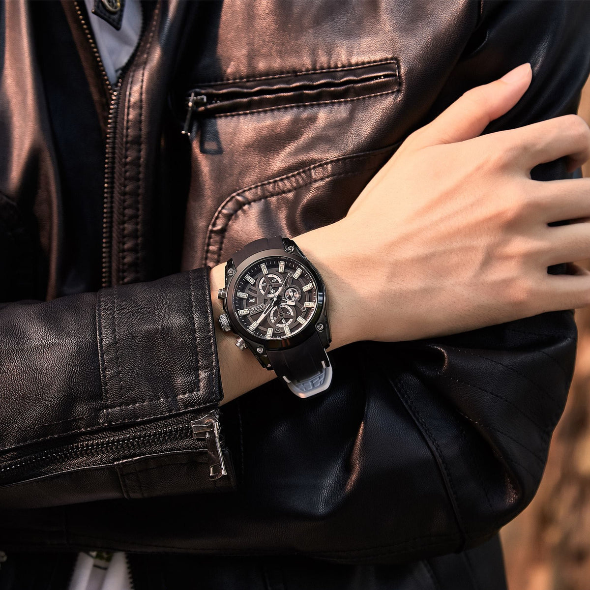 MEGIR Original Blue Sport Watches for Men Luxury Chronograph Man Military Quartz Wristwatch Clock Luminous Big Dial Reloj Hombre 2144