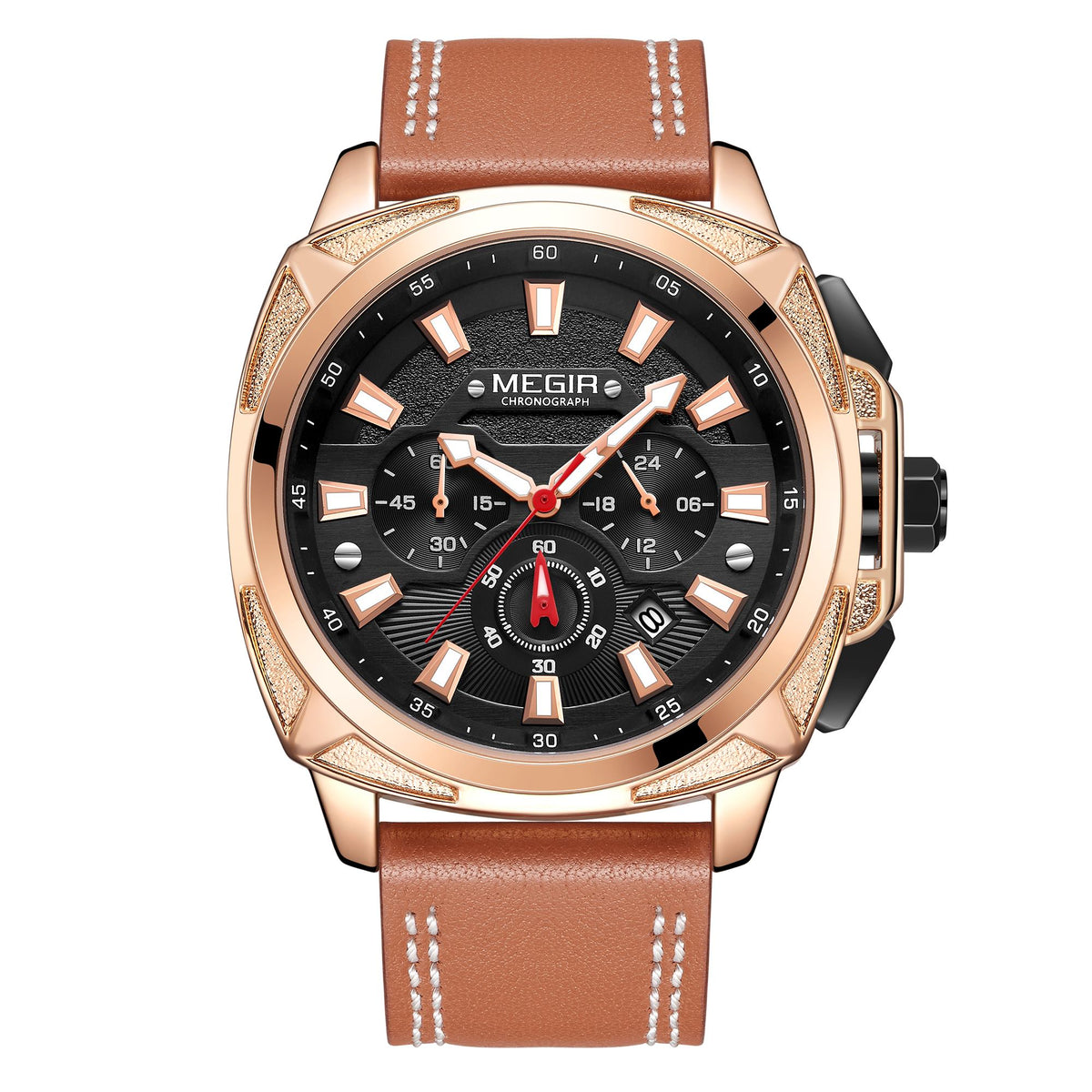 MEGIR Relogio Masculino Watches Men Fashion Leather Band Sports Military Watches Luxury Quartz Business Wristwatch Reloj Hombre 2128