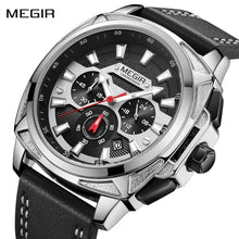MEGIR Relogio Masculino Watches Men Fashion Leather Band Sports Military Watches Luxury Quartz Business Wristwatch Reloj Hombre 2128