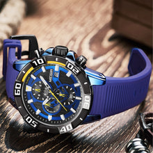 MEGIR Men Wristwatch Top Brand Luxury Silicone Strap Sport Watches Waterproof Luminous Quartz Clock Chronograph Reloj Hombre 2121