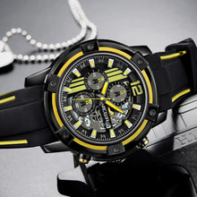 MEGIR Chronograph Mens Sport Watches with Silicone Band Big Dial Military Quartz Watch Men Clock Relogio Masculino Reloj Hombre 2097