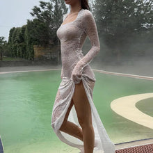 Wholesale Open Back Floral Lace Flare Sleeve Beach Cover Dress OEM Supported for Global Summer Bikini Cover Market