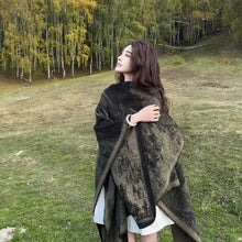 Jiangnan Watertown Knitted Shawl High-end Ethnic Style Cloak Western Sichuan Yunnan Travel Wear Imitation Cashmere Cape Women
