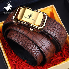 Men's Belt Genuine Leather Crocodile Pattern Inner Wear Automatic Buckle Fashionable All-match Belt Middle-aged and Young Casual Business Trendy Belt