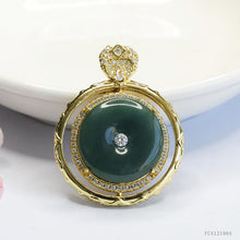 Guan Yu Natural Grade a Jadeite Blue Horizontal Safety Buckle Pendant Jade Necklace Ancient Style Jewelry Live Broadcast S4121904