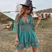 New European and American cotton pullover blouse Beach short skirt bikini blouse seaside holiday skirt swimsuit sun protection clothing for women