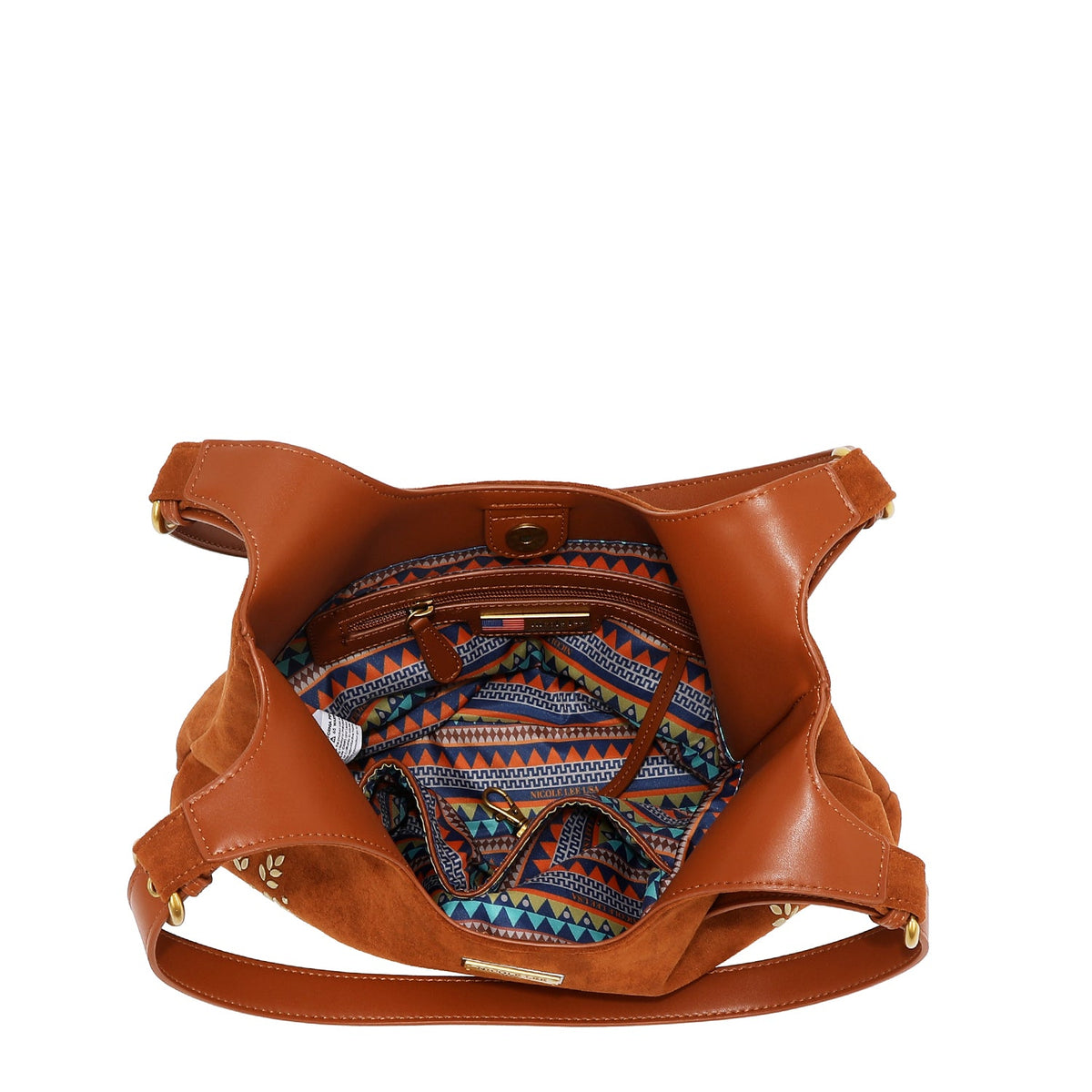 BOLSO HOBO CON DISEÑO FLORAL (MARRON)