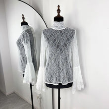 Tornova Sexy Lace Women's T shirt Ruffled Sleeve Ribbon Blouse Fashion Pullover Top 2025 Fall Winter Casual Office Lady T shirt