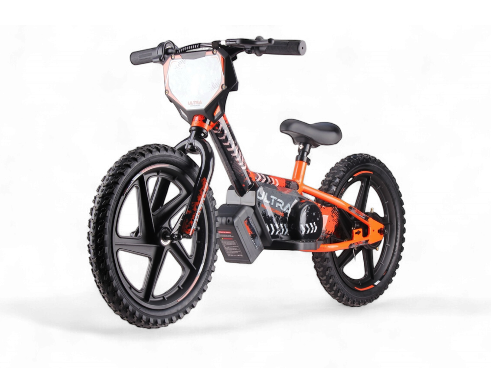Bicicleta De Equilibrio Eléctrica De 24 Voltios Con Ruedas De 16 Pulgadas, Motor Eléctrico - Naranja.
